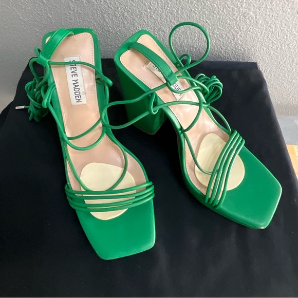 Steve Madden Shoes - Steve Madden Emerald Green Strappy Heels